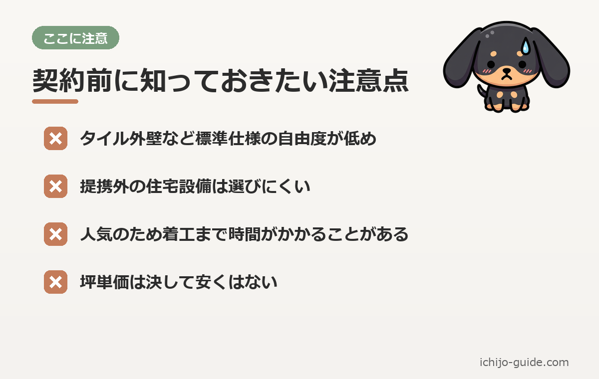 一条工務店 デメリット・注意点 まとめ