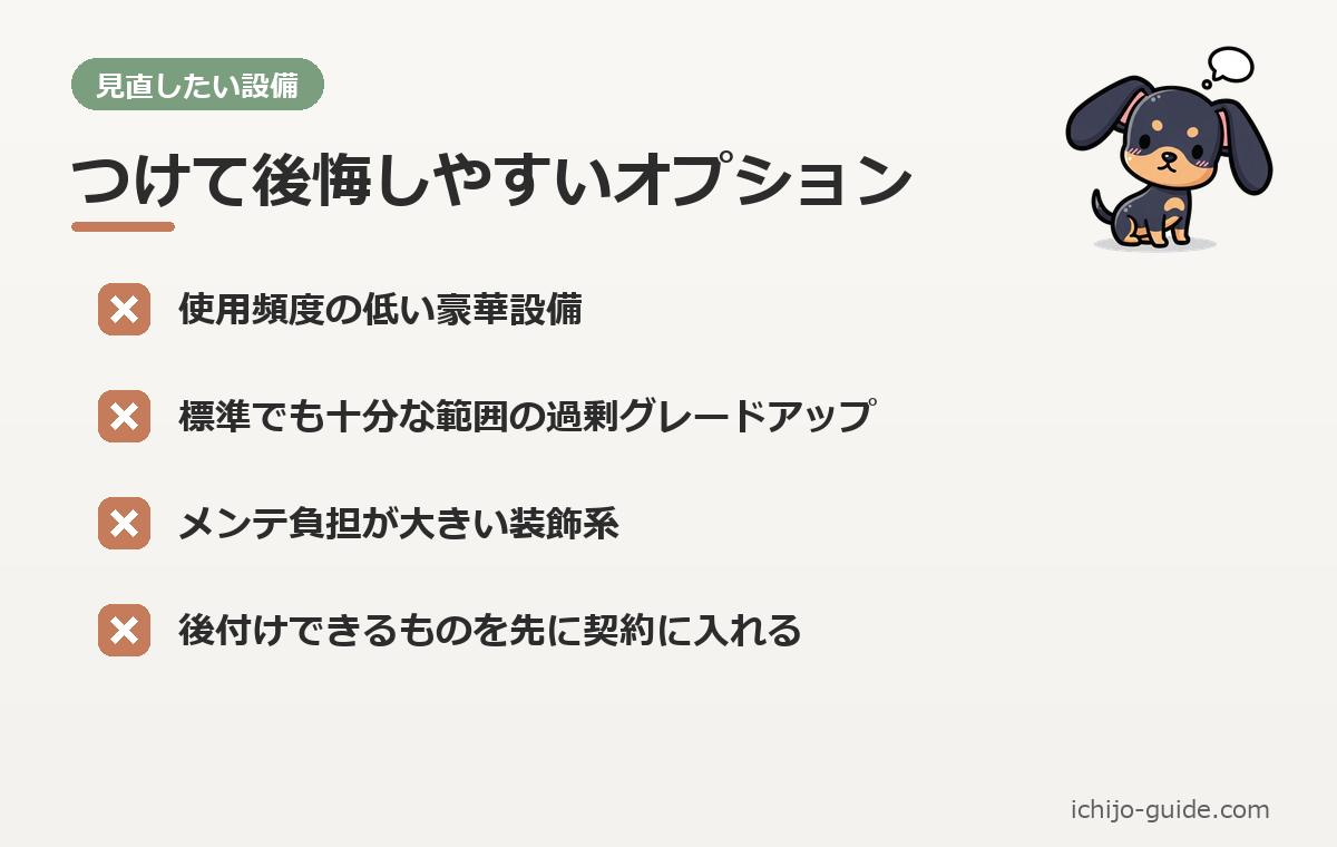 一条工務店 見直したいオプション まとめ