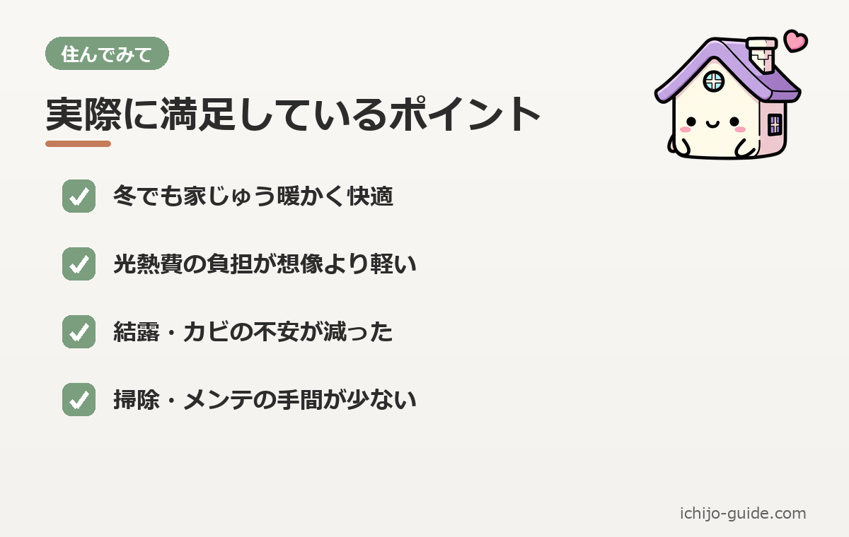 一条工務店 住んでみた満足ポイント